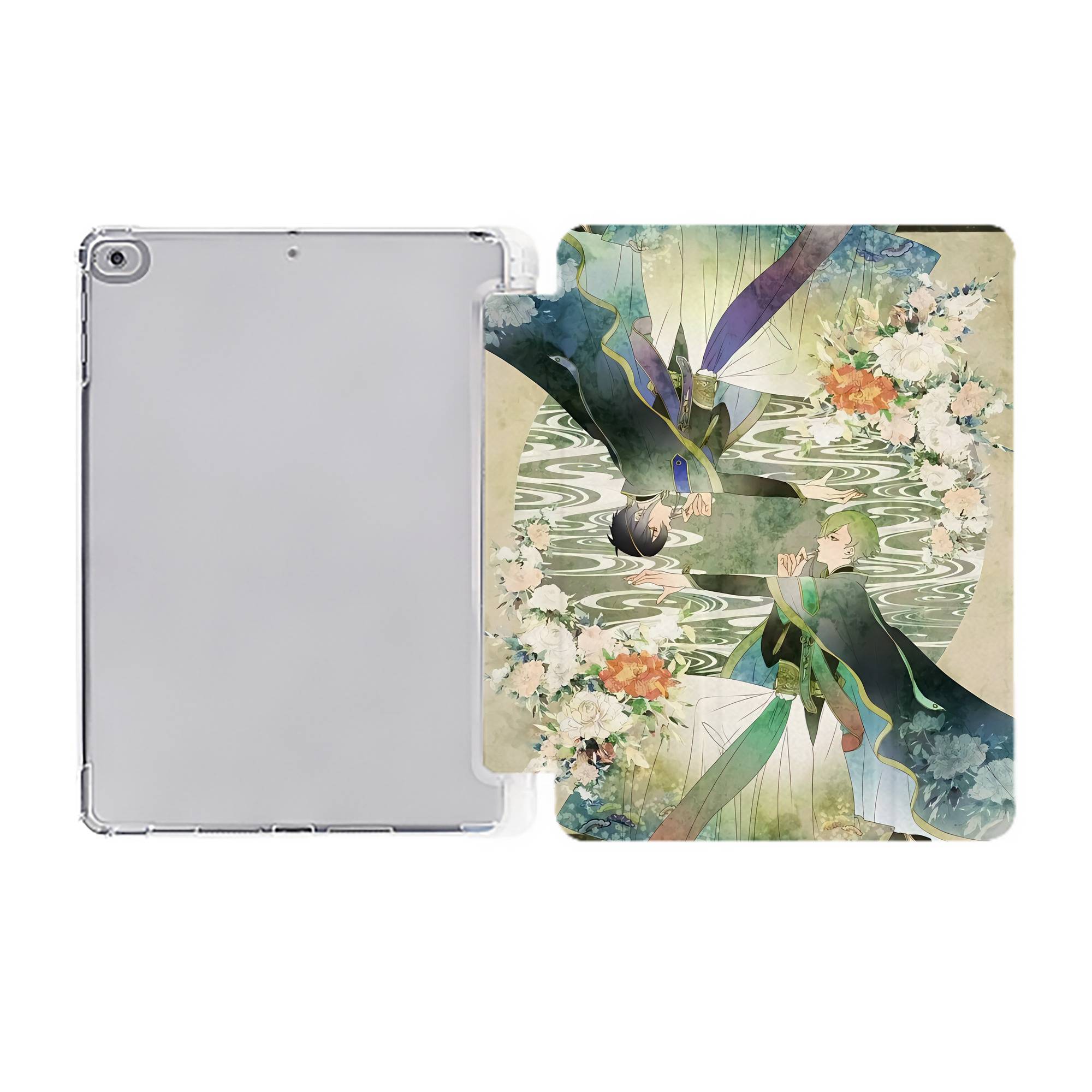 （画像用） 刀剣乱舞 Touken Ranbu IPad ケース ペン収納付き 三つ折りスタンド PUレザー×シリコン 対応機種9.5/10.5/10.9インチ